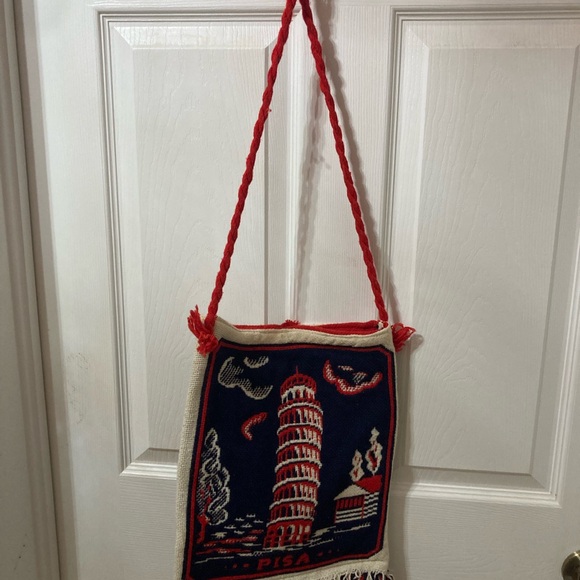Handbags - Red and Blue Pisa Tapestry Bag